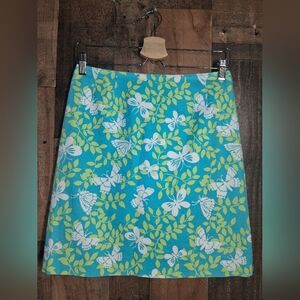 Vintage Lilly Pulitzer Butterfly Print Skirt Size 2 Tropical Preppy Y2k